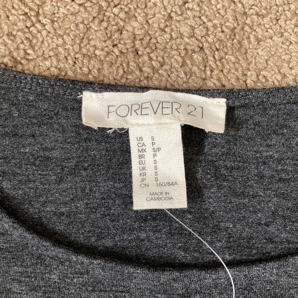 Forever 21 plain dark grey long sleeve form fitting dress, small - Picture 5 of 13